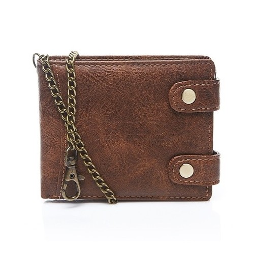 Portfel męski z łańcuchem koniakowy Wild R77 - 