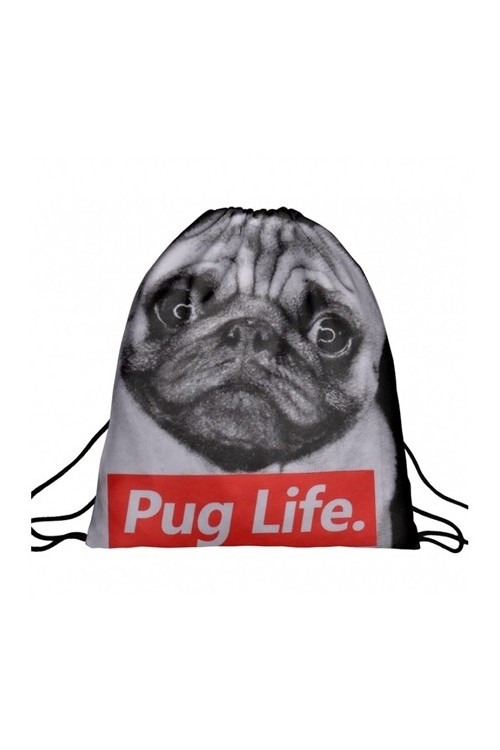 Worek plecak z nadrukiem Pug Life A4 - 