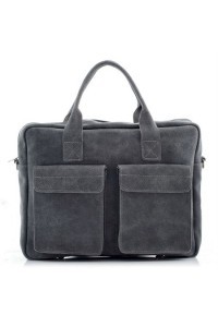 Teczka na laptopa 15,6" ze skóry szara BV82 -  Teczka na laptopa 15,6" ze skóry szara BV82 -