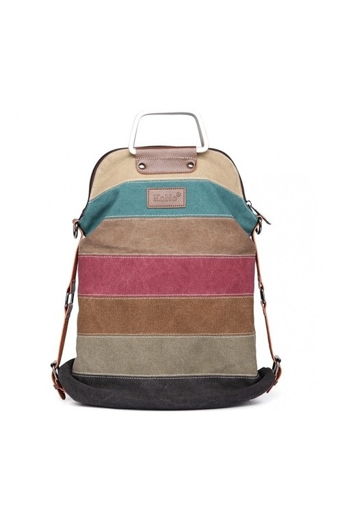 Plecak płócienny vintage torebka 2w1 Rainbow - 