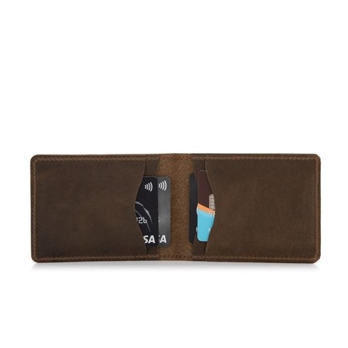 Portfel slim wallet męski na karty brąz ZC03 - 