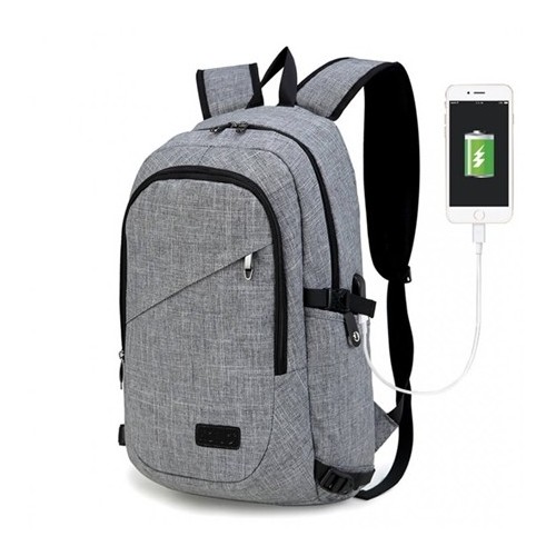 Plecak na Laptopa 15,6 z USB Szary Compact - 