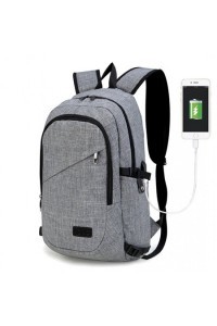 Plecak na Laptopa 15,6 z USB Szary Compact - 