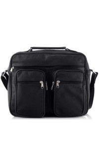Torba do Pracy Męska Skórzana Czarna NORD81 - 