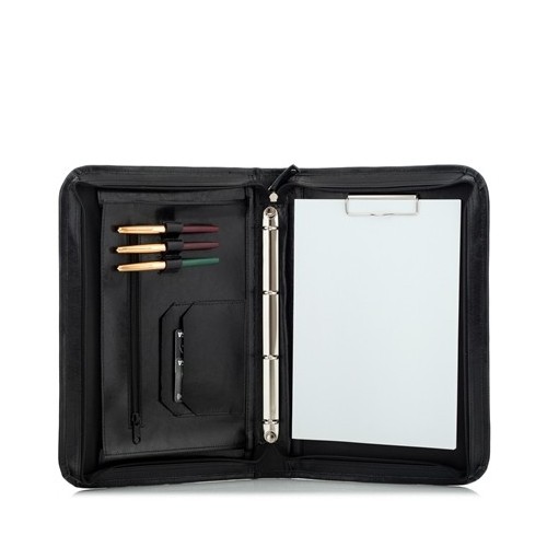 Czarny Organizer Skórzany na Dokumenty 01S -  Czarny Organizer Skórzany na Dokumenty 01S -