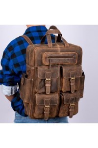 Plecak Vintage Skórzany Brąz Outlander VL7 - 