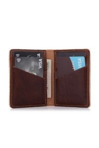 Portfel na Karty Męski Skóra Brąz Ciemny CH3 - 
