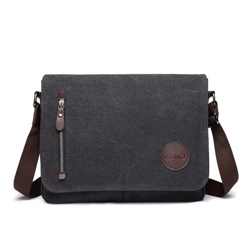 Torba Vintage Męska z Płótna Grafit Karston - 