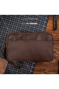 Saszetka Vintage do Ręki Męska Brązowa WX14 - 