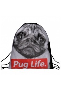 Worek plecak z nadrukiem Pug Life A4 - 