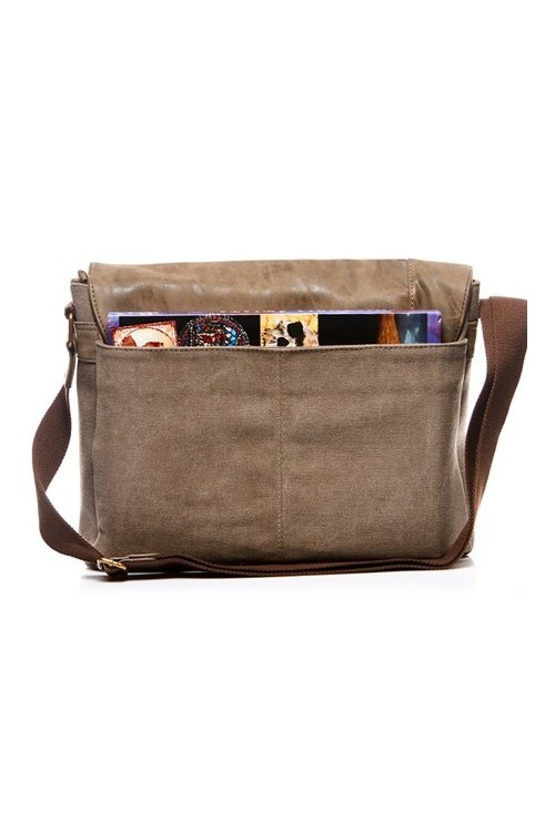 Torba męska na ramię studencka BEŻ Harolds -