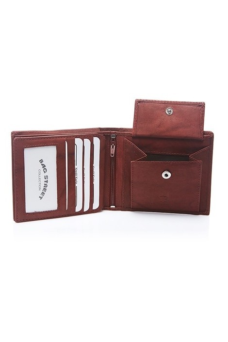 Skórzany męski portfel duży brązowy C65 - 