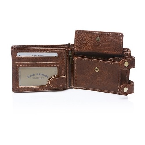 Portfel męski z łańcuchem brązowy Wild R77 - 