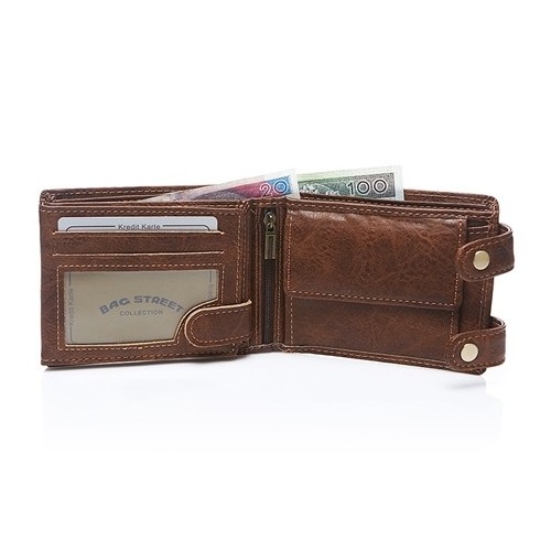 Portfel męski z łańcuchem brązowy Wild R77 - 