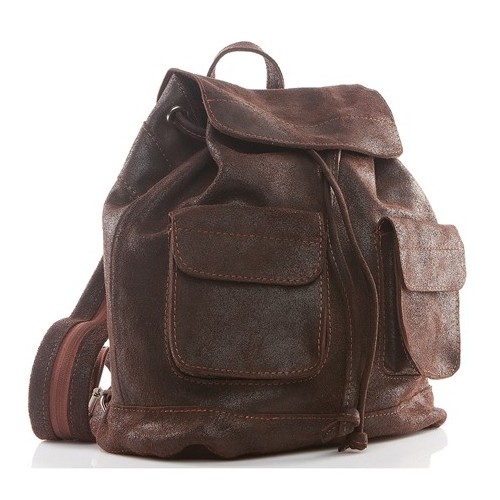 Plecak vintage skórzany damski brązowy BV20 - 