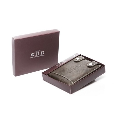 Portfel męski z łańcuchem brązowy Wild R77 - 