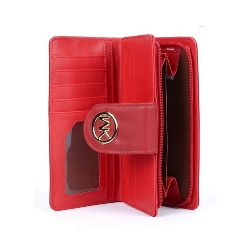 Czerwony portfel damski pikowany AMIE W03 - 