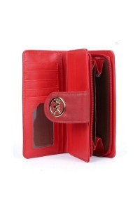 Czerwony portfel damski pikowany AMIE W03 - 