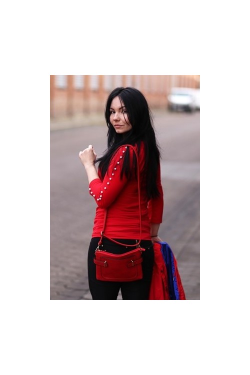 Mini torebka listonoszka czerwona ANYKS - 