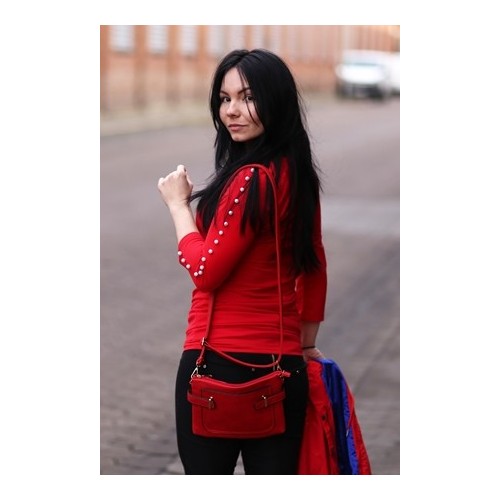 Mini torebka listonoszka czerwona ANYKS - 