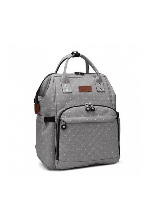Szary plecak dla mamy w groszki DIAPER KN71 - 
