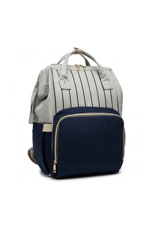 Plecak dla mamy w paski szary DIAPER KN61 - 