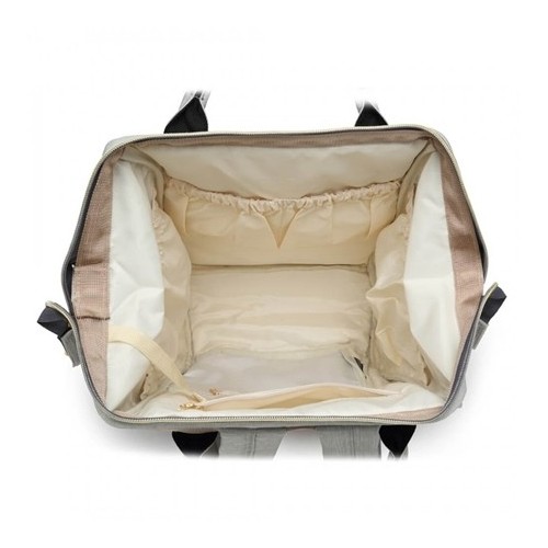 Plecak dla mamy w paski szary DIAPER KN61 - 