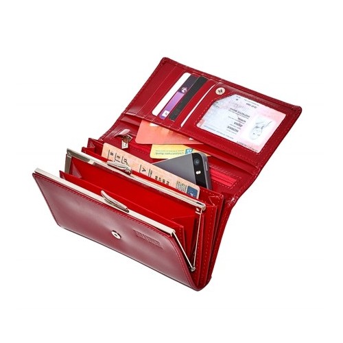 Czerwony portfel damski skórzany MID BW53 - 