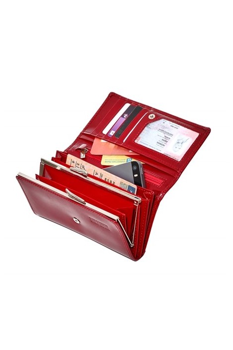 Czerwony portfel damski skórzany MID BW53 - 
