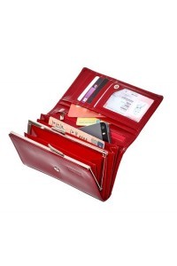 Czerwony portfel damski skórzany MID BW53 - 