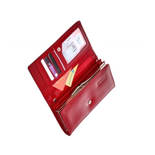 Czerwony portfel damski skórzany MID BW53 - 