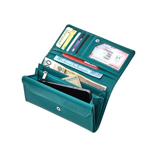 Portfel damski skórzany turkusowy MID BW55 - 