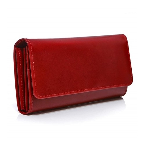 Duży portfel damski skórzany czerwony BW59 - 