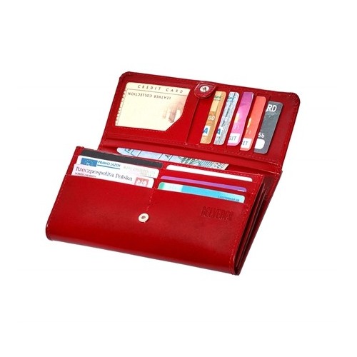 Duży portfel damski skórzany czerwony BW59 - 