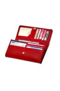 Duży portfel damski skórzany czerwony BW59 - 