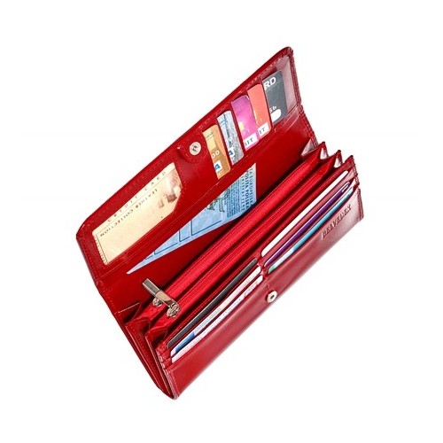 Duży portfel damski skórzany czerwony BW59 - 