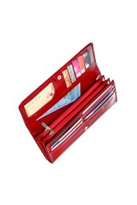 Duży portfel damski skórzany czerwony BW59 - 