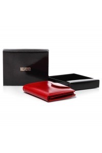 Portfel damski mały skórzany czerwony BW32 - 