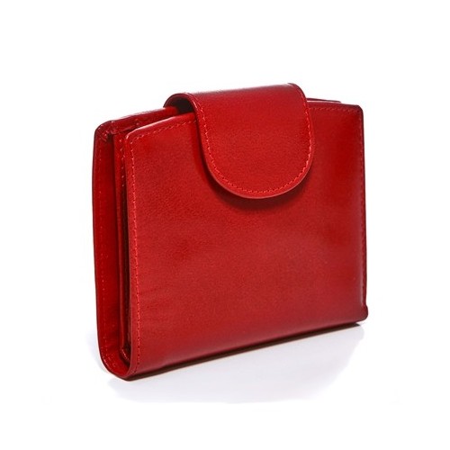 Portfel damski mały skórzany czerwony BW32 - 