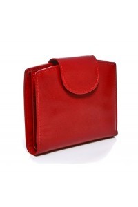 Portfel damski mały skórzany czerwony BW32 - 