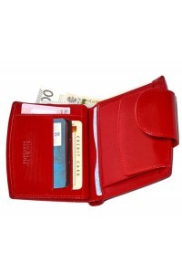Portfel damski mały skórzany czerwony BW32 - 