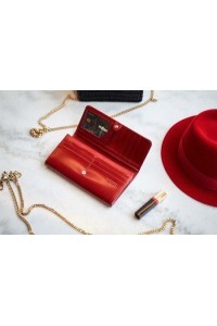 Duży portfel damski skórzany czerwony BW59 - 