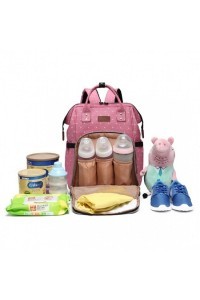 Plecak dla mamy różowy w groszki DIAPER KN72 - 