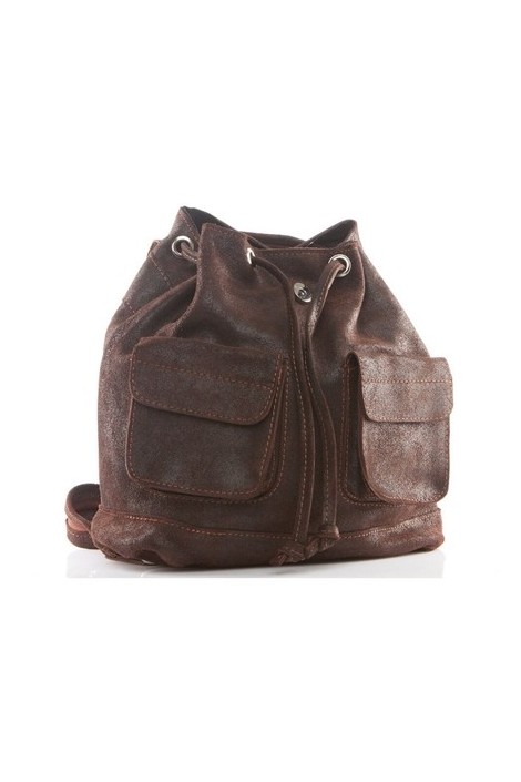 Plecak vintage skórzany damski brązowy BV20 - 