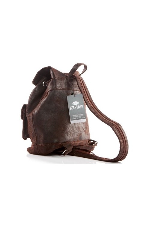 Plecak vintage skórzany damski brązowy BV20 -