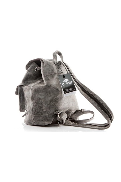 Plecak vintage skórzany damski szary BV20 -