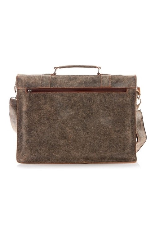 Teczka męska skórzana na ramię beżowa BV45 -