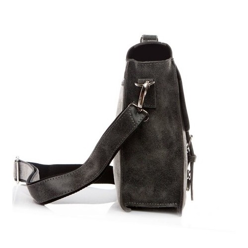 Torba na ramię skórzana Vintage szara BV35 - 