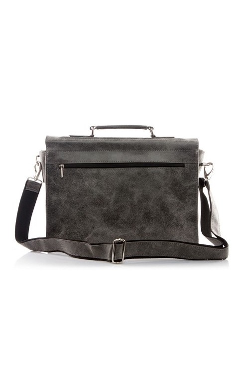 Torba na ramię skórzana Vintage szara BV35 - 