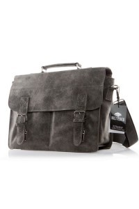 Torba na ramię skórzana Vintage szara BV35 - 
